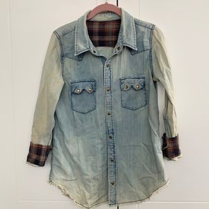 Free People denim button up